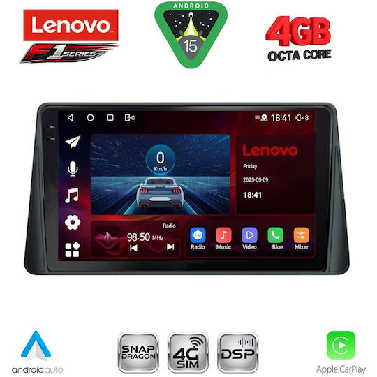 Lenovo Car Audio System for Ford Focus 2019 Bluetooth USB WiFi GPS Apple CarPlay Android Auto with 9" Touch Screen
