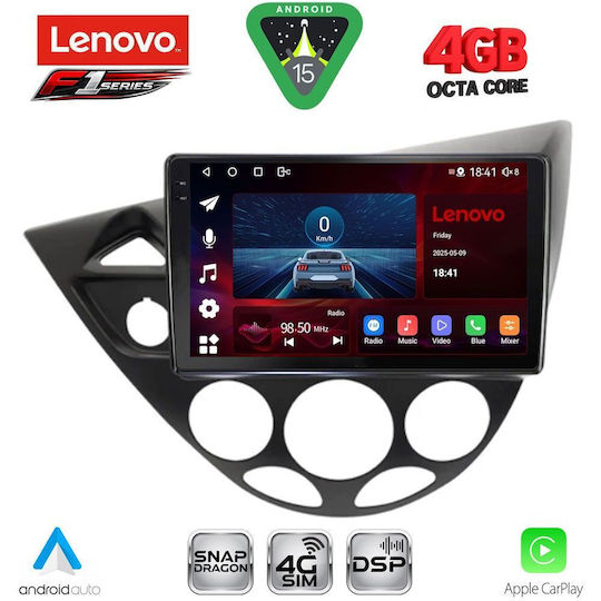 Lenovo Ηχοσύστημα Αυτοκινήτου για Ford Focus 1998-2004 (Bluetooth/USB/WiFi/GPS/Apple-Carplay/Android-Auto) με Οθόνη Αφής 9"