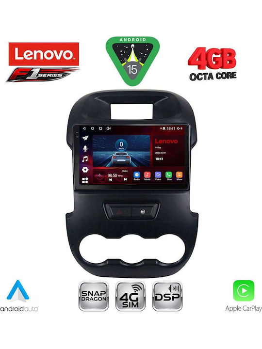 Lenovo Car Audio System for Ford Ranger 2011-2015 Bluetooth USB WiFi GPS Apple CarPlay Android Auto with 9" Touch Screen