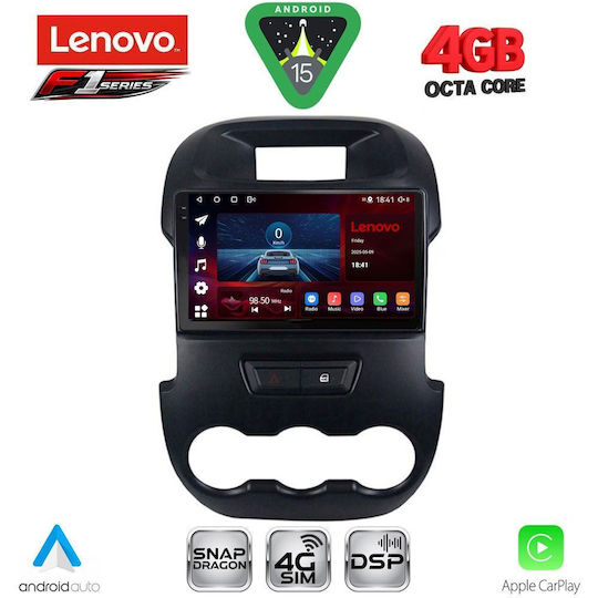 Lenovo Ηχοσύστημα Αυτοκινήτου για Ford Ranger 2011-2015 (Bluetooth/USB/WiFi/GPS/Apple-Carplay/Android-Auto) με Οθόνη Αφής 9"