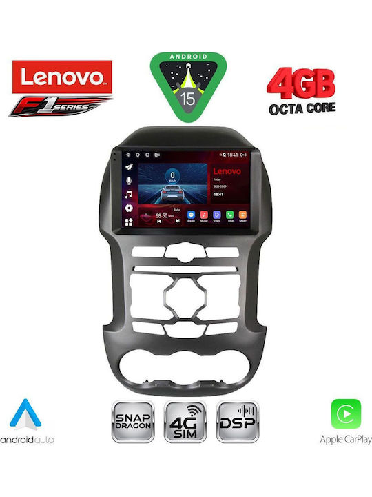 Lenovo Car Audio System for Ford Ranger 2011-2015 Bluetooth USB WiFi GPS Apple CarPlay Android Auto with 9" Touch Screen