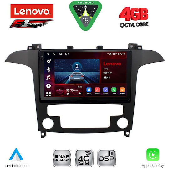 Lenovo Car Audio System for Ford S-Max 2006-2014 with Clima Bluetooth USB WiFi GPS Apple CarPlay Android Auto with 9" Touch Screen