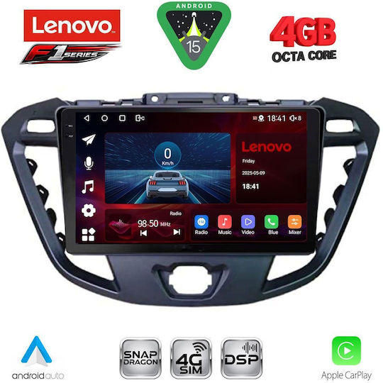 Lenovo Car Audio System for Ford Transit Custom / Tourneo Custom 2013-2019 (Bluetooth/USB/WiFi/GPS/Apple CarPlay/Android Auto) with 9" Touch Screen