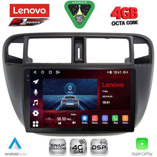 Lenovo Car Audio System for Honda Civic 1995-2001 with A/C Bluetooth USB WiFi GPS Apple CarPlay Android Auto with 9" Touch Screen