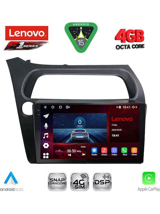 Lenovo Car Audio System for Honda Civic 2006-2012 Bluetooth USB WiFi GPS Apple CarPlay Android Auto with 9" Touch Screen