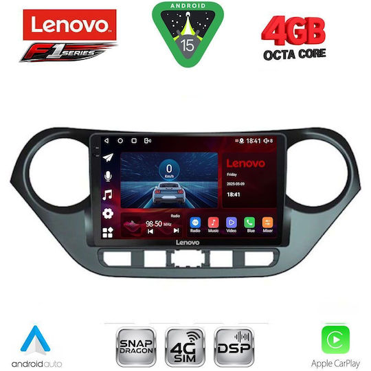 Lenovo Ηχοσύστημα Αυτοκινήτου για Hyundai i10 2014-2020 (Bluetooth/USB/WiFi/GPS/Apple-Carplay/Android-Auto) με Οθόνη Αφής 9"