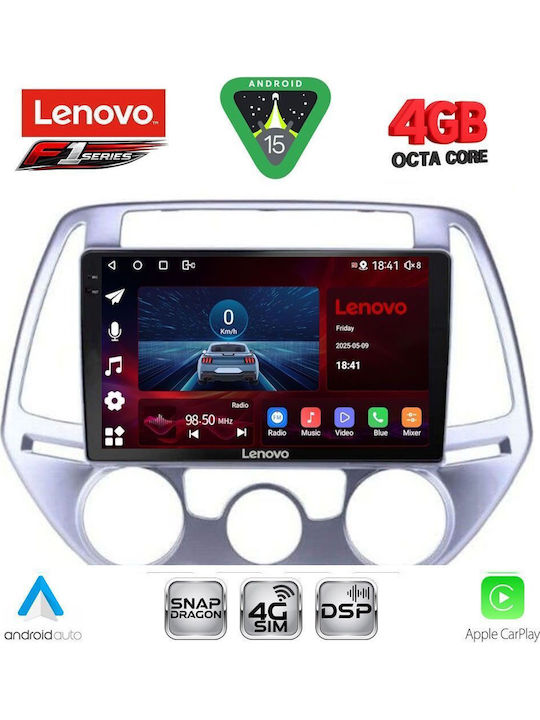 Lenovo Lenovo Auto-Audiosystem für Hyundai i20 2008-2012 mit A/C Bluetooth USB Eingebautes Wi-Fi GPS Apple CarPlay Android Auto mit Touchscreen 9 Zoll