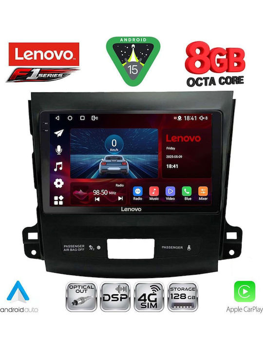 Lenovo Car Audio System for Peugeot 4007 Mitsubishi Outlander Citroen C-Crosser 2006-2012 Bluetooth USB WiFi GPS Apple CarPlay Android Auto with 9" Touch Screen