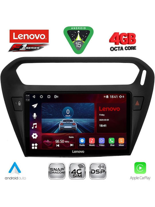 Lenovo Car Audio System for Peugeot 301 Citroen C-Elysee 2013 Bluetooth USB WiFi GPS Apple CarPlay Android Auto with 9" Touch Screen