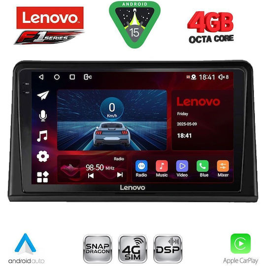 Lenovo Ηχοσύστημα Αυτοκινήτου για Renault Express 2020 (Bluetooth/USB/WiFi/GPS/Apple-Carplay/Android-Auto) με Οθόνη Αφής 9"