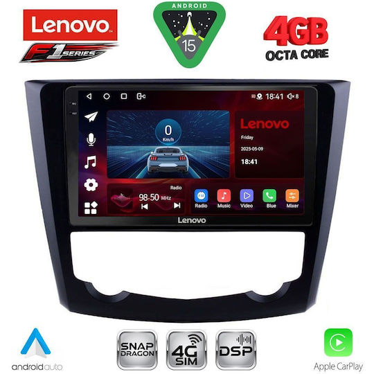 Lenovo Ηχοσύστημα Αυτοκινήτου για Renault Kadjar 2015 (Bluetooth/USB/WiFi/GPS/Apple-Carplay/Android-Auto) με Οθόνη Αφής 9"