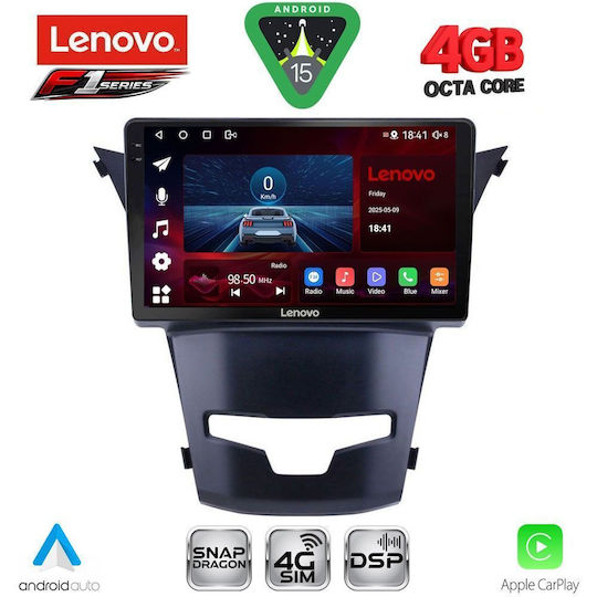 Lenovo Ηχοσύστημα Αυτοκινήτου για Ssangyong Korando 2014-2019 (Bluetooth/USB/WiFi/GPS/Apple-Carplay/Android-Auto) με Οθόνη Αφής 9"