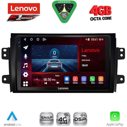 Lenovo Car Audio System for Fiat Sedici Suzuki SX4 2005-2013 Bluetooth USB WiFi GPS Apple CarPlay Android Auto with 9" Touch Screen