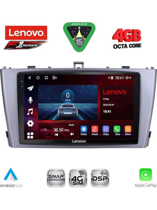 Lenovo Car Audio System for Toyota Avensis 2009-2015 (Bluetooth/USB/WiFi/GPS/Apple CarPlay/Android Auto) with 9" Touch Screen