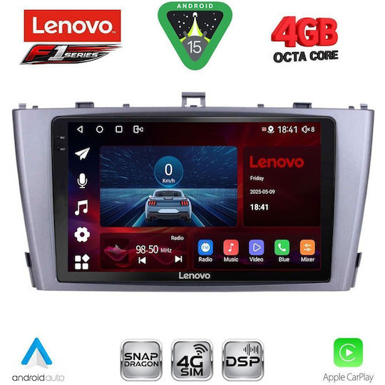 Lenovo Ηχοσύστημα Αυτοκινήτου για Toyota Avensis 2009-2015 (Bluetooth/USB/WiFi/GPS/Apple-Carplay/Android-Auto) με Οθόνη Αφής 9"