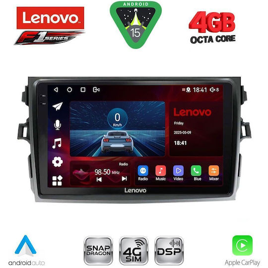 Lenovo Ηχοσύστημα Αυτοκινήτου για Toyota Corolla 2006-2012 (Bluetooth/USB/WiFi/GPS/Apple-Carplay/Android-Auto) με Οθόνη Αφής 9"