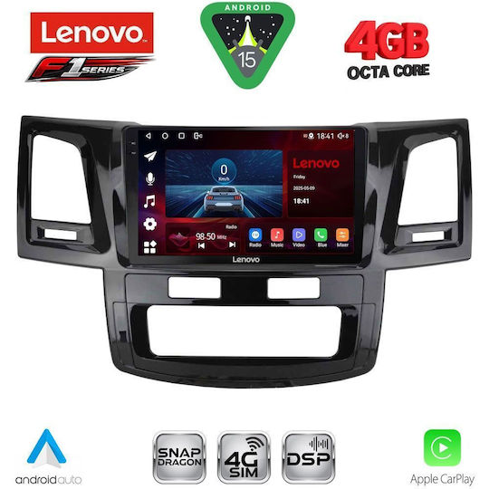 Lenovo Ηχοσύστημα Αυτοκινήτου για Toyota Hilux 2005-2016 (Bluetooth/USB/WiFi/GPS/Apple-Carplay/Android-Auto) με Οθόνη Αφής 9"