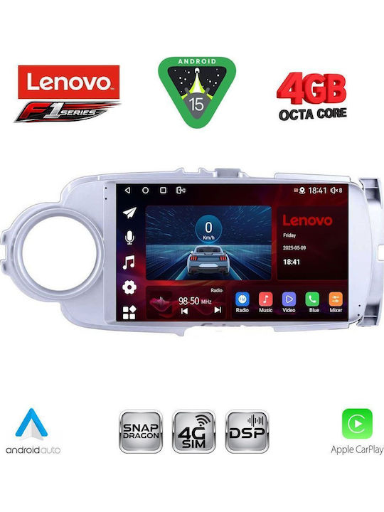 Lenovo Car Audio System for Toyota Yaris 2011-2015 (Bluetooth/USB/WiFi/GPS/Apple CarPlay/Android Auto) with 9" Touch Screen