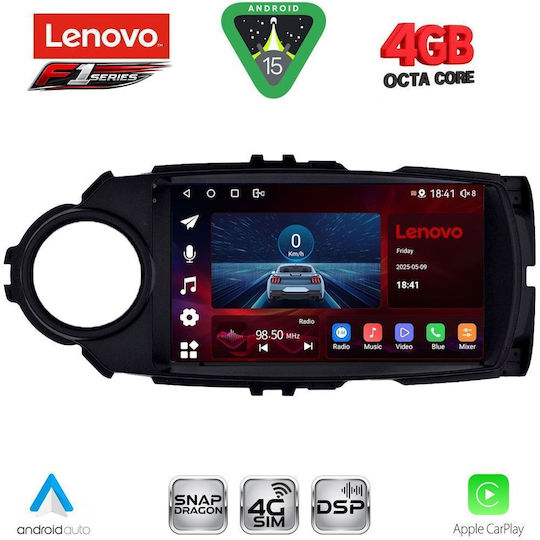 Lenovo Car Audio System for Toyota Yaris 2015-2020 (Bluetooth/USB/WiFi/GPS/Apple CarPlay/Android Auto) with 9" Touch Screen