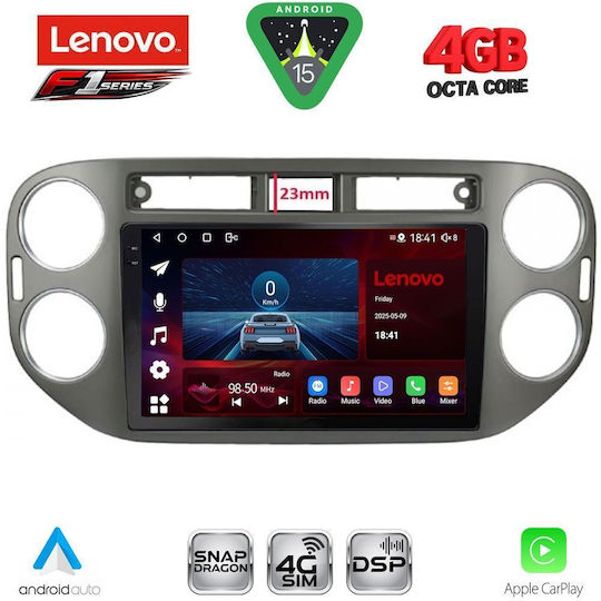 Lenovo Ηχοσύστημα Αυτοκινήτου για Volkswagen Tiguan 2011-2016 (Bluetooth/USB/WiFi/GPS/Apple-Carplay/Android-Auto) με Οθόνη Αφής 9"