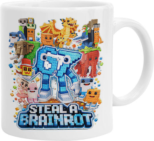 Koupakoupa Steal A Brainrot Six Seven Ceramic Brown Mug 330ml