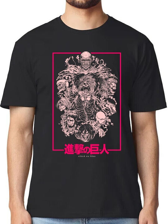 T-shirt Атака На Титан Titan Forms Pop Culture Черен