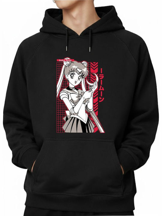 Hoodie Sailor Moon Moon Stick Pop Culture Black