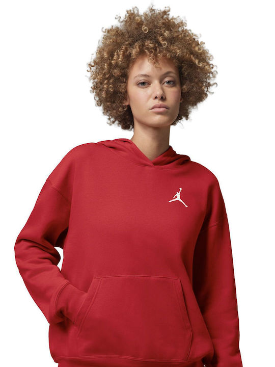 J Jumpman Flc Po Hanorac De Damă Cu Glugă Roșu