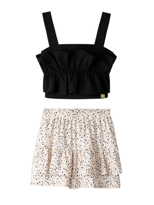 Kids Set with Shorts Summer 2pcs Black and White