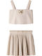 Kids Set with Skirt Summer 2pcs Beige