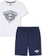 Kids Set with Shorts Summer 2 Pieces Blue and White