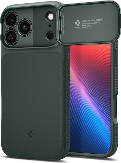 Spigen Optik Armor Задна Корица Силикон / Пластмаса 2mm Зелен (iPhone 18 Pro / 17 Pro)