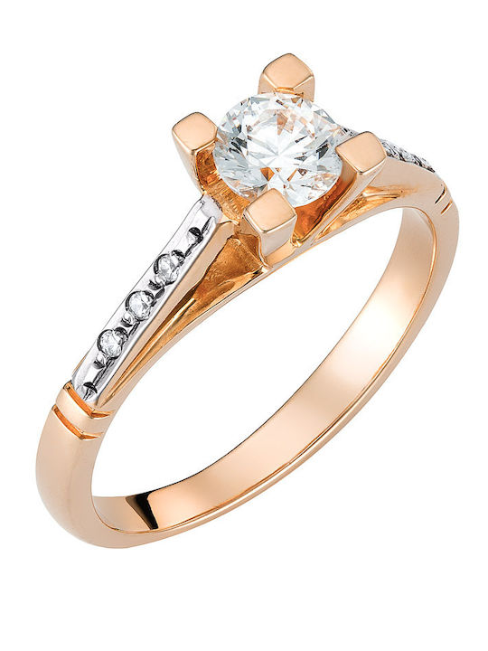 Ioannis Kosmima Single Stone Ring in 14K Rose Gold with Zircon