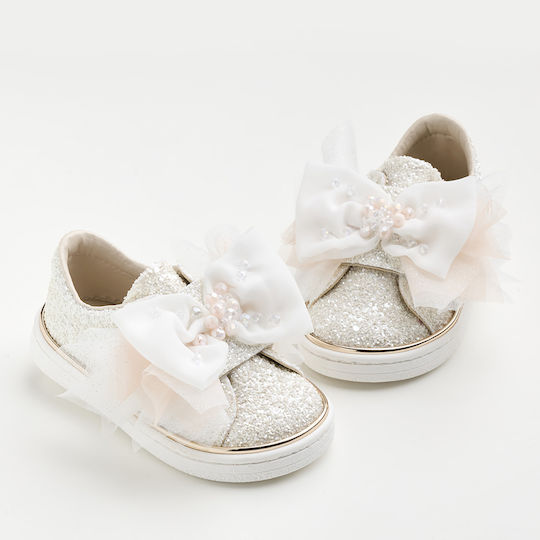 Ever Kid Christening Leather Sneakers White