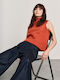 Women's Sleeveless Turtleneck Sweater Burnt Orange 63-207.054.N0086