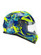 CGM Micro Monster 265X Blue / Fluo Yellow Matt Παιδικό Κράνος Μηχανής Full Face ECE 22.06 1100gr
