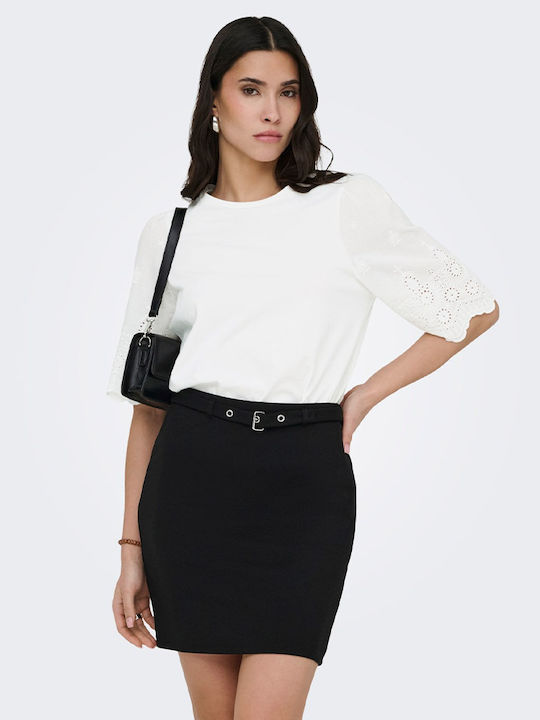 Women's Cotton Short Sleeve White Blouse