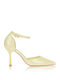 Spitze Pumps mit Riemen & Hohem Absatz Gelbe