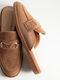 Flat Suede Mules In Brown Color A26-310-9778-BROWN