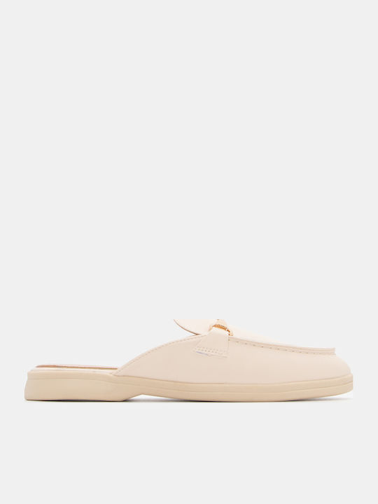 Luigi Flat Mules σε Μπεζ Χρώμα