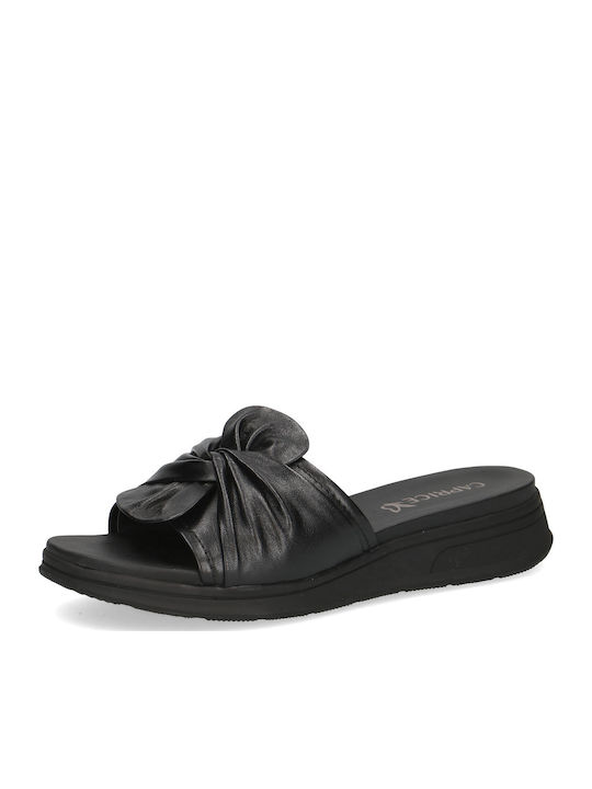Leather Women's Flat Sandals Black