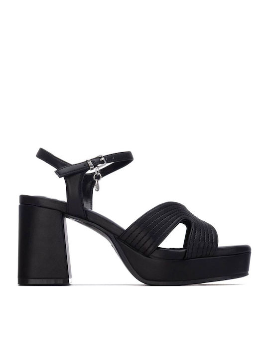 Xti Black Women's Sandals Barrette Symmetrical ...