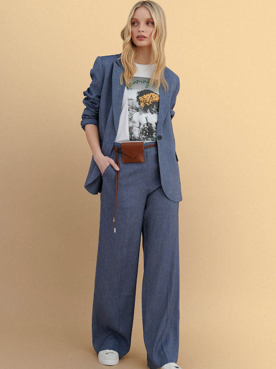 Women's Fabric Trousers Blue