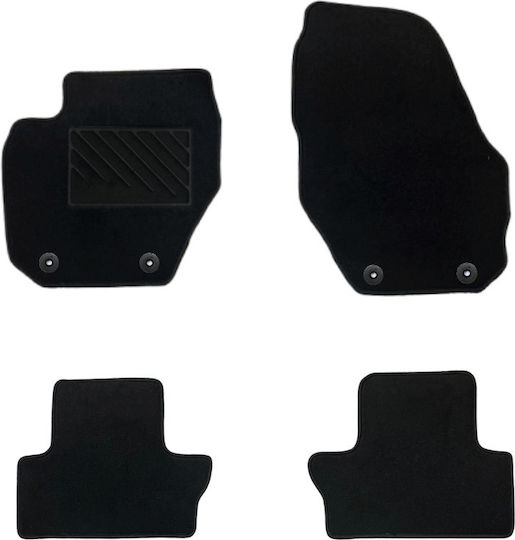 Car Mats Carpet Economy Quality Black Compatible Volvo S60 Set Front and Back 4 Pieces