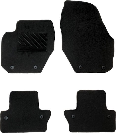 Car Mats Carpet Medium Quality Black Compatible with Volvo V60 Model 2010-2018 Set of 4