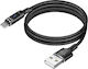 Avizar Usb-a To Micro-usb Cable Led Stable Charge 2.4a Braided Nylon 1.5m Black