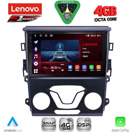 Lenovo Car Audio System for Ford Mondeo 2014-2023 with A/C Bluetooth USB WiFi GPS Apple CarPlay Android Auto with 9" Touch Screen