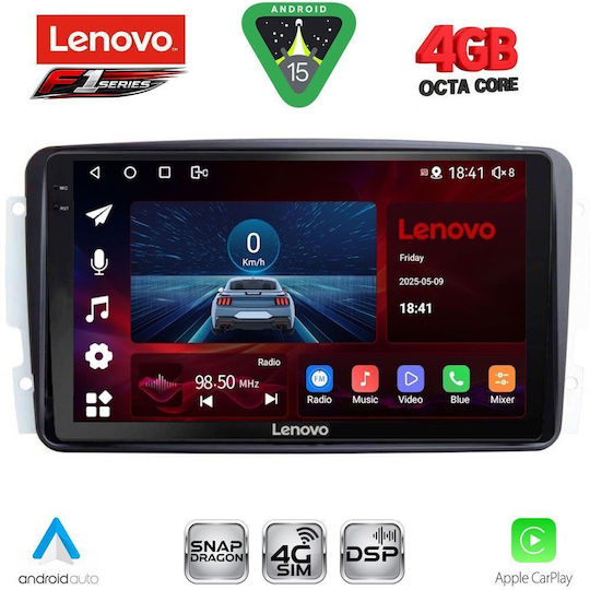 Lenovo Ηχοσύστημα Αυτοκινήτου για Mercedes-Benz CLK Class 2000-2004 (Bluetooth/USB/WiFi/GPS/Apple-Carplay/Android-Auto) με Οθόνη Αφής 9"