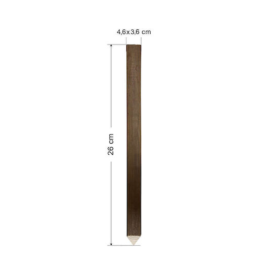 Tesias Group Πάσσαλος για Περίφραξη Κήπου από Ξύλο 4.6x3.6x26εκ. 10τμχ