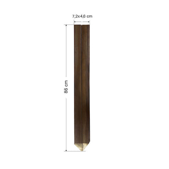 Tesias Group Πάσσαλος για Περίφραξη Κήπου από Ξύλο 7.2x4.6x86εκ. 10τμχ